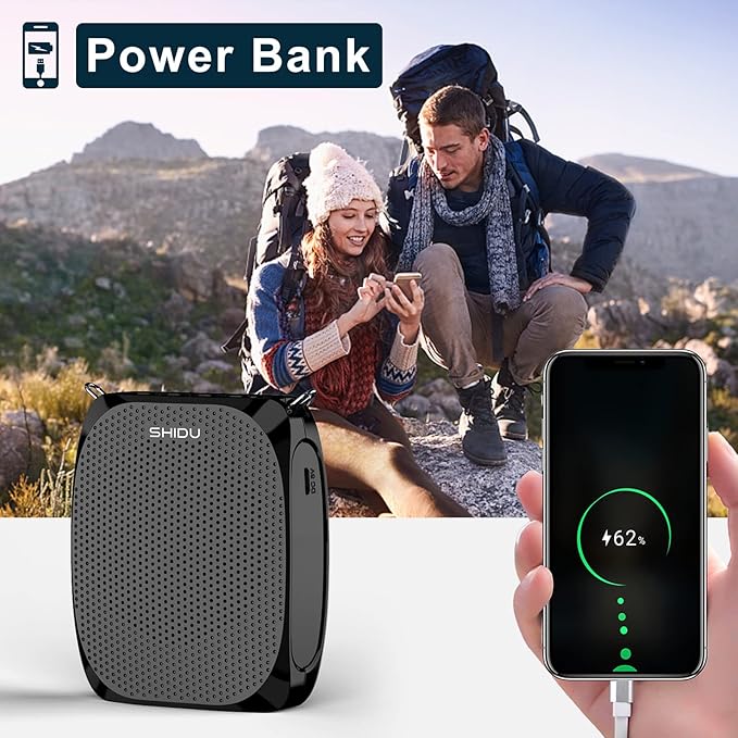 SHIDU Portable Voice Amplifier Personal Microphone Headset for Speaking Rechargeable Mini Pa System for Teachers Tour Guides Coaches Classroom Singing Yoga Fitness Instructors