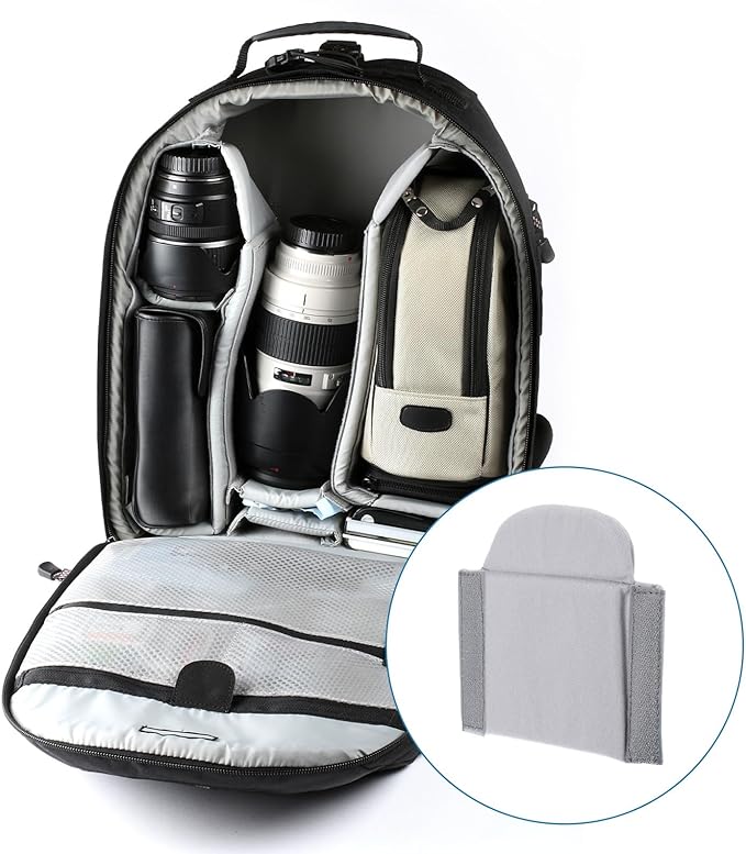 PATIKIL Camera Bag Divider, 2Pcs 6.5"x6.3"x0.55" Shockproof Camera Bag Inserts Separator Pad Protective Lens for Nikon Camera DSLR Protect Bag Organizer Universal Divider Cushion, Gray