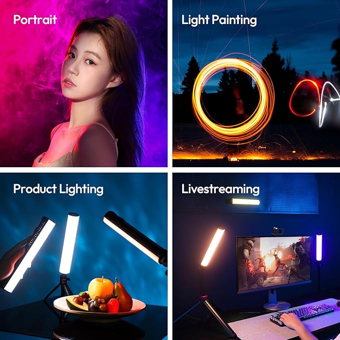 ULANZI B15RGB Magnetic RGB Light Wand - Handheld LED Video Light Stick with Diffuser, 3300mAh 1800-9000K 20 Effect Dimmable Camera Tube Light for Video Recording Studio Photography TikTok YouTube Vlog