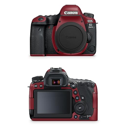Camera Skin Compatible with Canon EOS 6D Mark II Camera (2017) - Solid Burgundy - Premium 3M Vinyl Protective Wrap Decal Cover - Easy to Apply | Crafted in The USA by MightySkins
