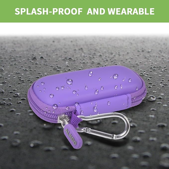 USB Flash Drive Case, SD Card Holder Compatible with Thumb Drive, Memory Cards, SDXC SDHC Storage Bag, Electronic Accessories Organizer for SanDisk for Samsung for Inland (Purple)