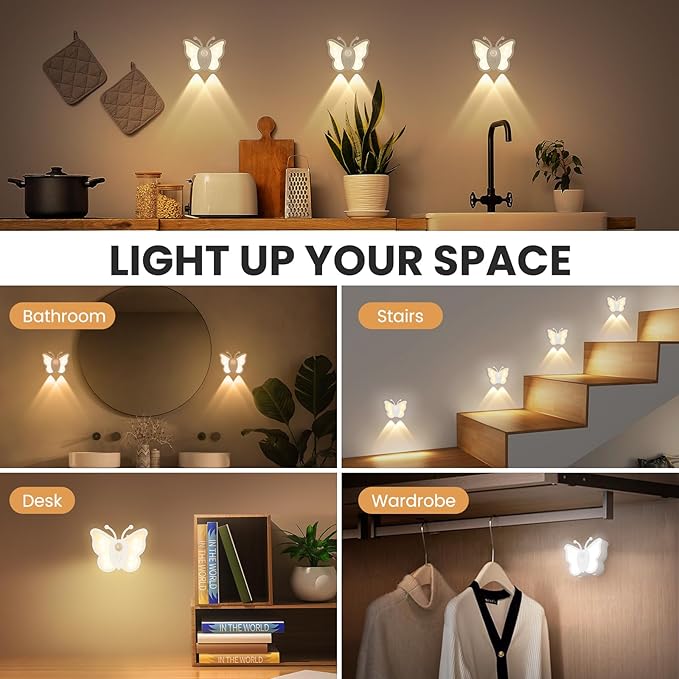 LOFTEK Night Light, Rechargeable Motion Sensor Lights, LED Color Change & Dimmable Light for Kids, Toddler, Adults, Nursery, Wireless Stick on Wall, Bedroom, Bathroom, Stairs, Cabinet White, 8 Pack