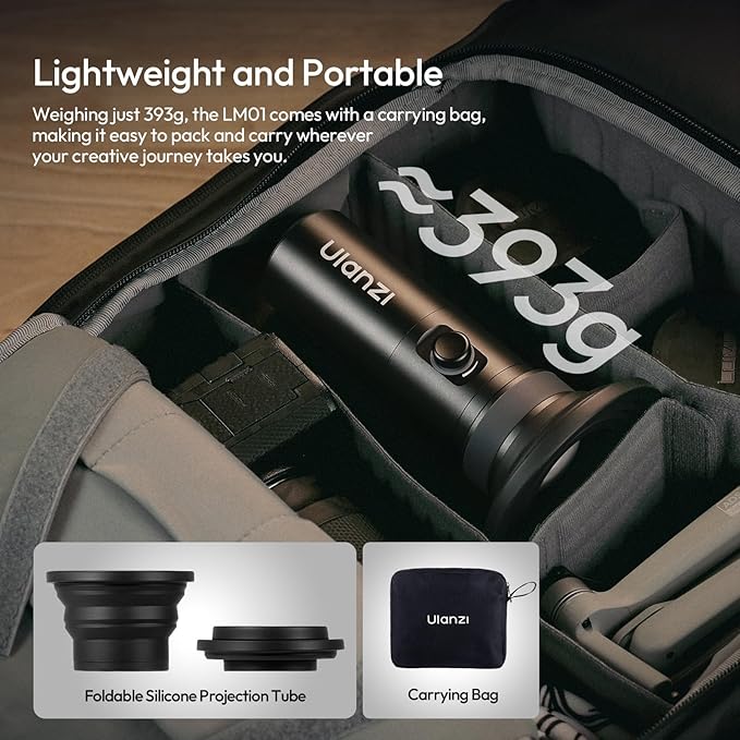 ULANZI LM01 Photography Flashlight RGB Video Light, 7500mAh Rechargeable Photography Flashlight with 20 Filters, 3H Max Runtime, 1200 Lux Output for Wedding, TikTok Videos, Cosplay, Content Creation