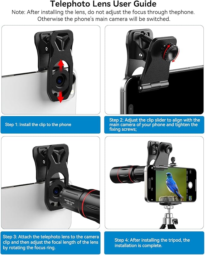 Evil eye 18X Telephoto Lens, Hight Power Telephoto Phone Lens with Tripod, Mobile Cell Lens Attachment for Android & iPhone, Samsung and Most Smartphone