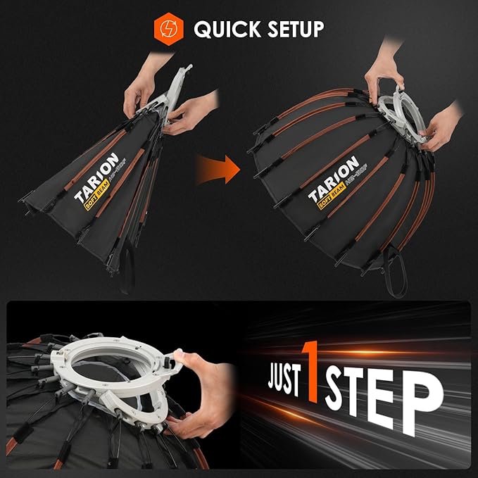 TARION Quick Release Parabolic Softbox - Bowens Mount Softbox with Diffusers/Honeycomb Grid/Carrying Bag for Live Streaming, Photography, Videography (Parabolic 23.5"/60cm)