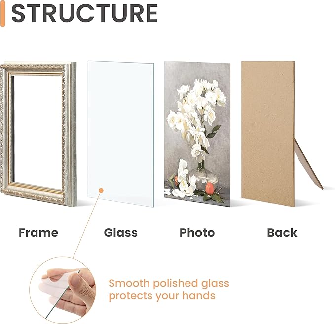 upsimples 8x10 Picture Frame with Real Glass, Ornate Vintage 8 x 10 Photo Frames for Wall Decor or Tabletop Display, White and Gold, 2 Pack