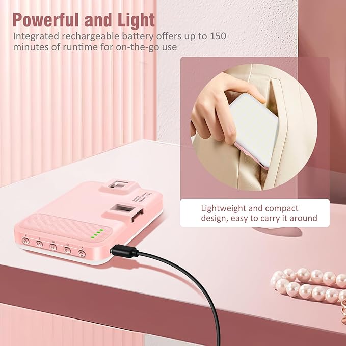 ALTSON 60 LED Portable Selfie Light Video Conference Lighting with Clip & Camera Tripod Adapter Rechargeable 2200mAh CRI 97+, 9 Light Modes for Phone iPhone Webcam Laptop Photo Makeup