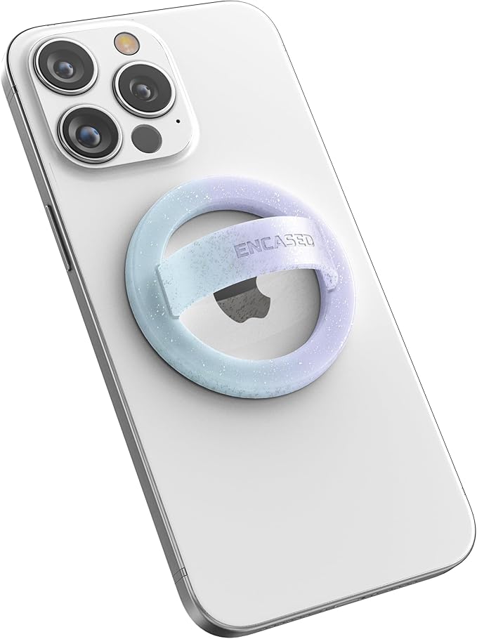Encased Magnetic Phone Grip Holder (Compatible with MagSafe) Iridescent Sparkle Silicone Finger Loop Ring for iPhone (Gradient Bloom)