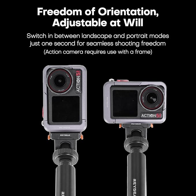 REYGEAK Cold Shoe Adapter Mount for DJI Osmo 360/Action 5 Pro/4/3,Magnetic Quick Release Mount with 1/4" Screw for DSLR,Selfie Sticks,Tripods Photography Accessories