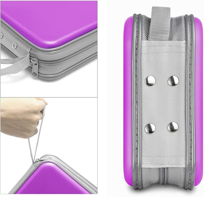 CD Case, 40 Capacity CD/DVD Case Holders Wallet Hard Plastic DVD Disc Cases Storage Binder for Car Home Office Travel (Purple)