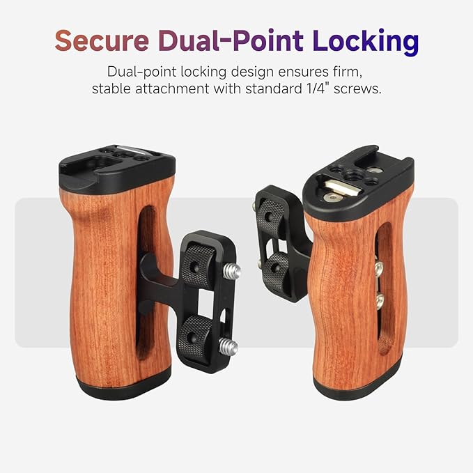 Accsoon CineView M7 Pro Side Handle Handgrip Mini with 1/4" Screw, Up/Down Adjustable 35mm Camera Handles Built-in Wrench, for CineView M7/Smartphone/iPad/Monitor/Camera Cages Side Handles (1 Pair)