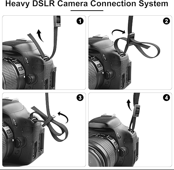 Neck Strap Silicone Camera Straps - Padded Camera Strap, 1.5" Wide Adjustable Nylon Shoulder Strap - Compatible with Canon, Nikon, Sony, and More DSLR and Mirrorless Cameras (Black)