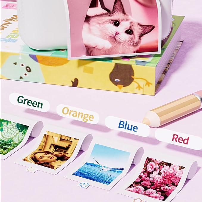 Kids Camera Instant Print, 2.4 Inch Screen Instant Camera,1080P HD Kid Camera Instant Printing with Print Paper and 32GB SD Card,Christmas Birthday Gifts (Pink)