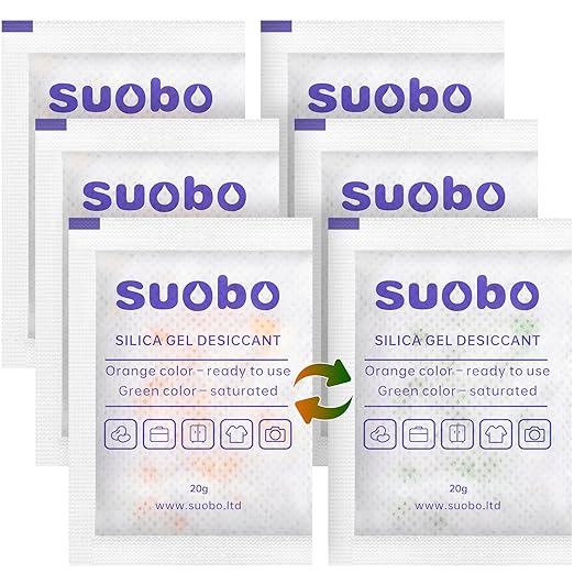Silica Gel Packets, 20 Gram 85 Packs Moisture Absorbers for Food Grade, Desiccant Packs for Storage with Color Indicating, Rechargeable Silica Packets for Food Storage, Electronics, Tools, Safes