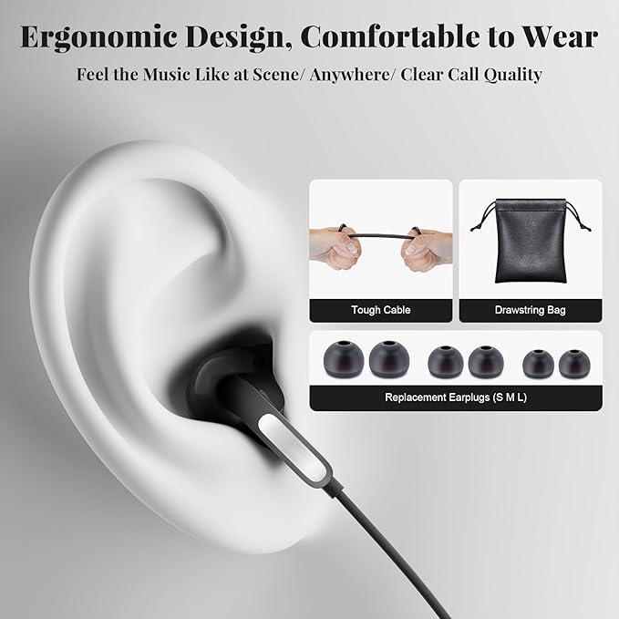 USB C Headphones, Type C Earphones for Samsung S25/ S24 Plus/ S24 Ultra Wired Earbuds with Microphone Volume Stereo in-Ear Control Earphone Compatible for Samsung S23 S22 S21 A54 iPhone 15/16 Pro Max