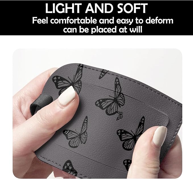 2 Pack Luggage Tag Suitcase Tags PU Leather Identifiers Privacy Cover Luggage Tags Aesthetic Cute Travel Bag Labels for Women Girls Men-Butterfly