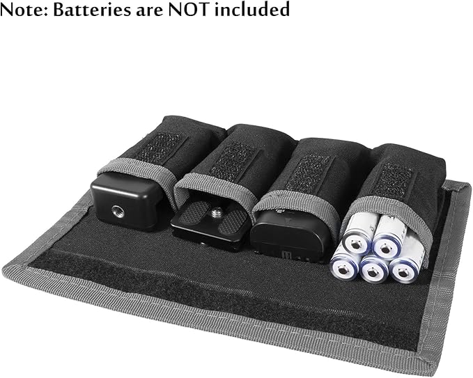 Meking 2 Pcs DSLR Battery Case Holder Storage Bag (4 Pocket) for AA/AAA Battery and LP-E6 LP-E8 LP-E10 LP-E12, EN-EL14 EN-EL15, NP-FW50 NP-F550 NP-FM500H (Gray)