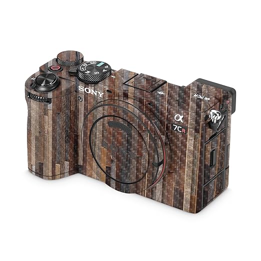Carbon Fiber Camera Skin Compatible with Sony Alpha 7CR Camera (2023) - Woody - Premium 3M Vinyl Protective Wrap Decal Cover - Easy to Apply | Crafted in The USA by MightySkins