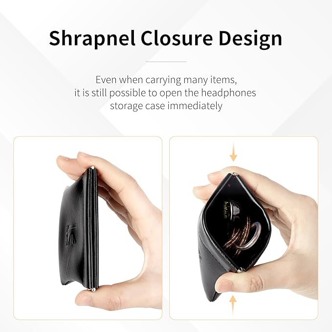 2 Pack Kbear BP01 PU Leather Jewelry,Travel Bag Leather Jewelry Pouch Bag, Earphone Storage Case for IEM,Portable Carrying Storage Case Suitable for KZ ZS10 Pro/ZSN PRO X(2 Pack)