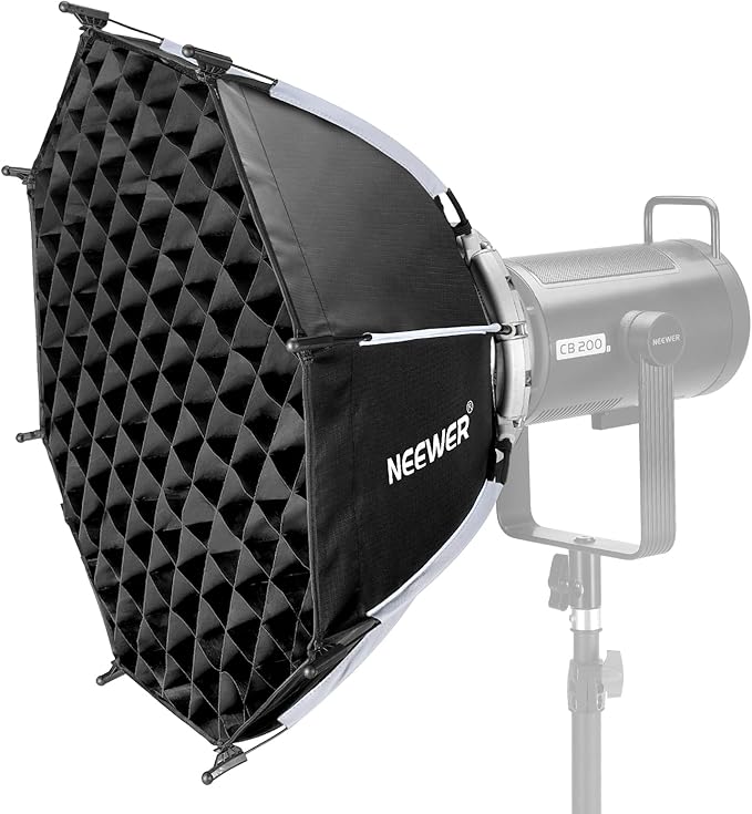 NEEWER 22"/55cm Octagonal Softbox, Quick Release Bowens Mount Softbox with Honeycomb Grid, Light Diffusers, Bag for RGB CB60 CB60B CB200B MS60B MS60C MS150B S101-300W/400W Pro Vision 4 Q4, NS22P