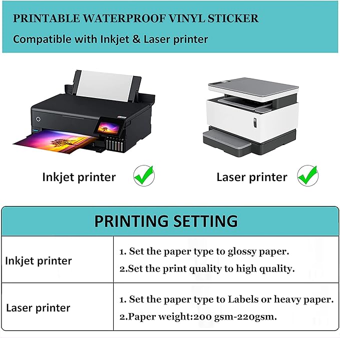Bleidruck 1" x 2-5/8" Waterproof Shipping Labels, 30 up Printable Glossy White Mailing Address Labels, 20 Sheets 600 Labels Stickers Vinyl Sticker Paper Dries Quickly for Inkjet Printer