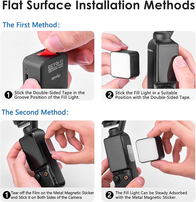 Gift Multiuse Magnetic Mini Vlog Light for DJI Osmo Pocket 3 and Action Camera,3W,300mAh,3 Models 2 Level Brightness Rechargeable LED Fill Light for DJI OSMO,Smartphone, Sony ZV-1 and Selfie Sticks