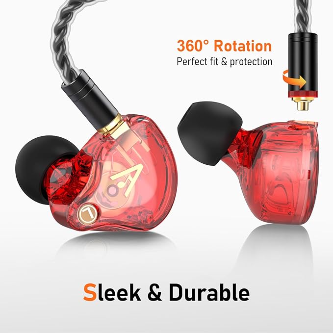 Vibes 202ML Wired Earbuds - HiFi in Ear Headphones for iPhone 5–14, Noise Isolating Ear Buds w/ Mic - Clear Sound, Deep Bass, Comfort-Fit Earphones - MMCX–LTN, Silver Plated Cord, Carrying Case