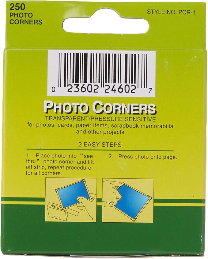Pioneer PCR-1 Photo Corners Self Adhesive, Clear, 250-Pack,Multicolor