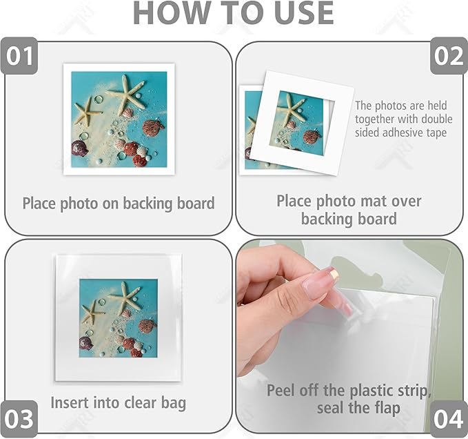 Golden State Art, Acid Free, Pack of 5, 12x12 White Picture Mats Mattes with White Core Bevel Cut for 8x8 Photo + Backing + Bags
