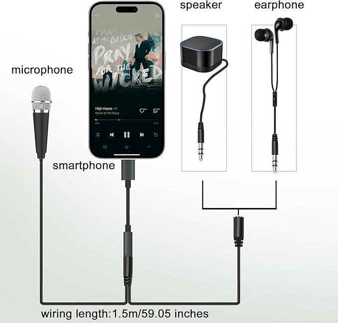 USB C Mini Microphone Karaoke, Portable ASMR Microphone for Android Phone/iPhone 15/Laptop/Mac, Wired Mic for Voice Recording, Singing, Interviews, Vlogs, YouTube, TIK Tok (Black)