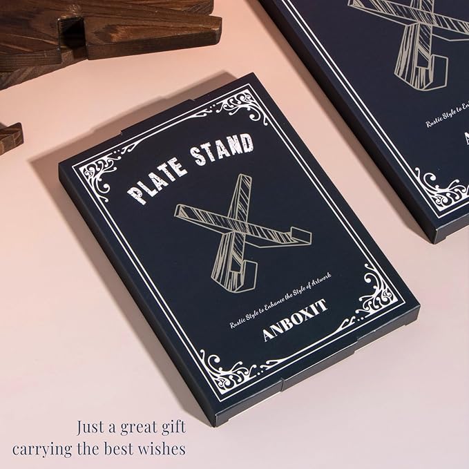 4.5 Inch Plate Stand Display - Wooden Picture Frame Holder, Decorative Table Top Easel