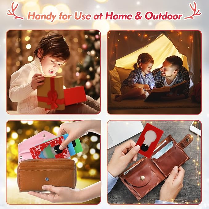 Credit Card Lights, Mini Portable Led Pocket Lamps Light Foldable Wallet Purse Lamps for Christmas Gift Party Favors, 10 pcs Multicolor Card White Color Light