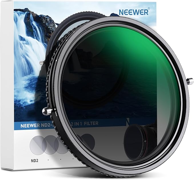 NEEWER 2 in 1 49mm Variable ND Filter ND2–ND32&CPL Filter(Circular Polarizer Filter) No X Cross/30 Layer Nano Coated/HD Optical Glass/Ultra Slim Aluminum Alloy Frame/Water Repellent/Scratch Resistant