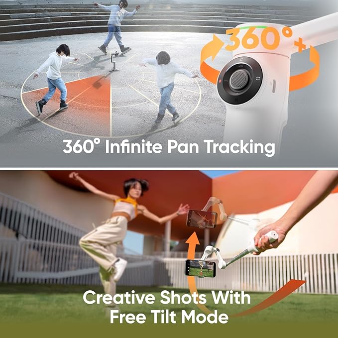 Insta360 Flow 2 Pro Gimbal Stabilizer for iPhone, Android, Phone Gimbal with AI Tracking, Fill Light, Built-in Selfie Stick & Tripod, Vlogging, Travel, Family, Sport - Ultimate AI Tracker Bundle Grey