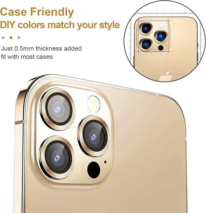 Jeluse Camera Lens Protector for iPhone 17 Pro Max/17 Pro/16 Pro Max/16 Pro/15 Pro Max/15 Pro/14 Pro Max/14 Pro, 9H Tempered Glass Screen Protector Cover Alignment Kit Metal Individual Ring