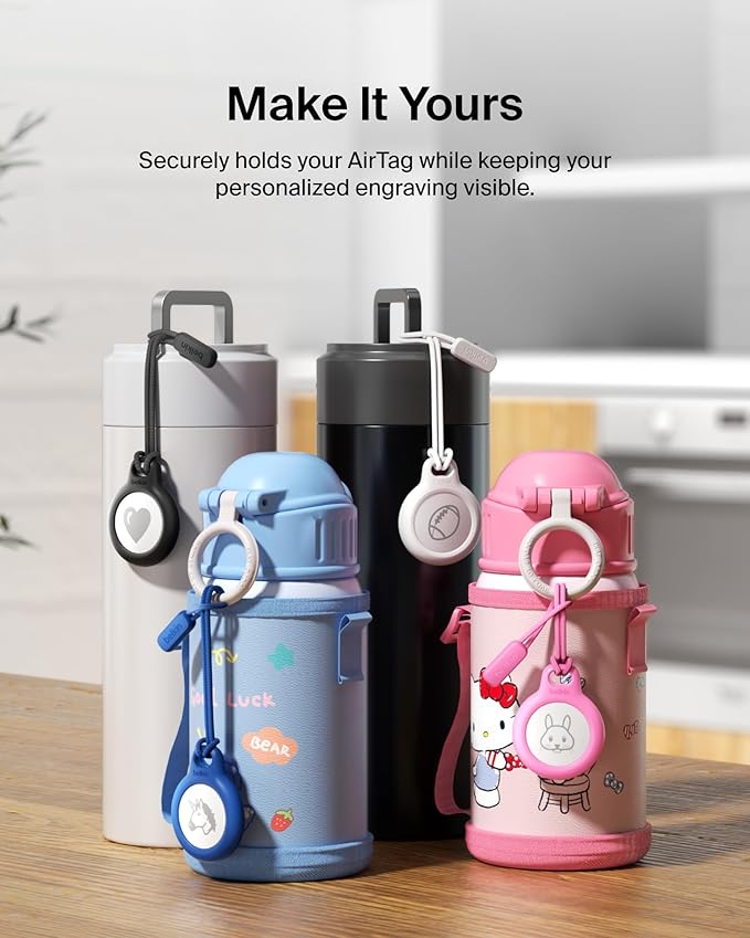 Belkin Apple Airtag Secure Holder With Strap - Apple Air Tag Keychain - Airtag Holder With Strap For Key Ring - Airtag Keychain Accessories - Scratch Resistant Airtag Case With Raised Edges - Blue
