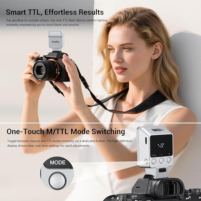 Godox iT22 N Mini Camera Flash for Nikon with 7.4V 300mAh Battery Manual/TTL Modes 700+Flashes 1.5s Recycle Hot Shoe Flash with Diffuser/Color Filters Accessories for Nikon Camera (Silver)