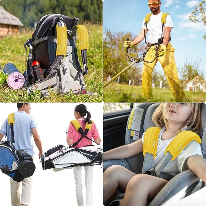 ZINZ 2-Pack Universal Shoulder Pad with Ultra Thick Cushion for Bag Luggage Bag Crossbody, Plus Long & Anti-Slip & Breathable,Yellow