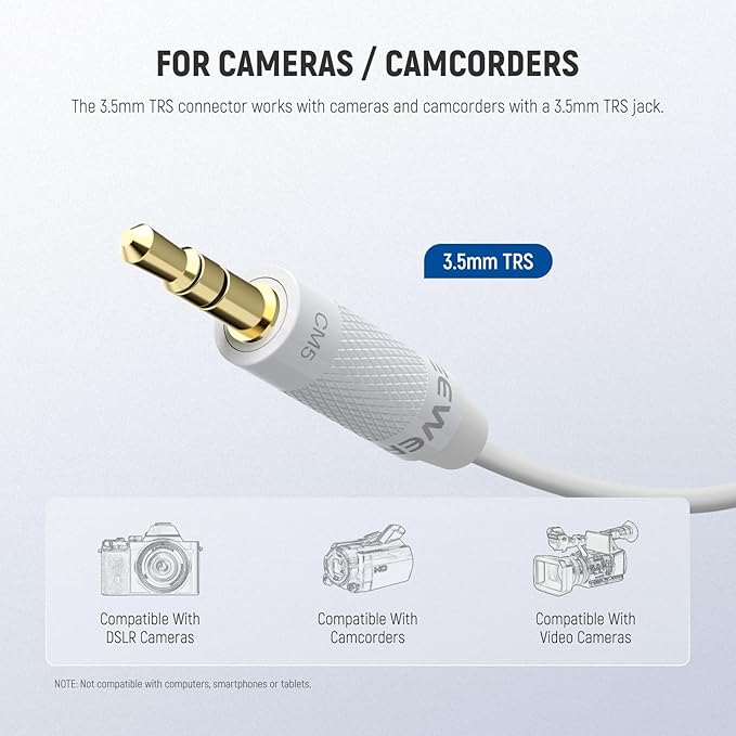 NEEWER 2 Pack Lavalier Lapel Microphone Compatible with Rode Wireless GO II 2 DJI Wireless Mic Transmitter, Omnidirectional Condenser Wired Clip On Lav Mic for Stage YouTube Live Streaming, CM5, White