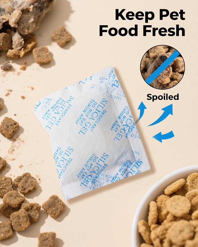 Replaced Desiccant Bags for Most Automatic Cat and Dog Feeders - 6 Packs, Desiccant Bag Replacement Compatible with Petlibro & Petkit Pet Feeders, Keeps Pet Food Fresh