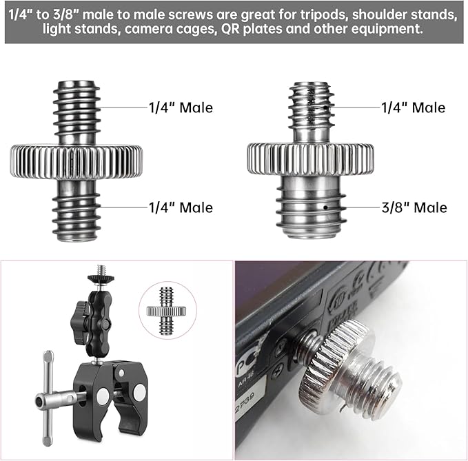 Camera Tripod Adapter 26 Packs Camera Screws Mount Set Tripod Mount Adapter Set 1/4 to 1/4 Tripod Screw 1/4 to 3/8 Camera Mount Adapter Hot Shoe Adapter for Tripod Monopod Ballhead Quick Release Plate