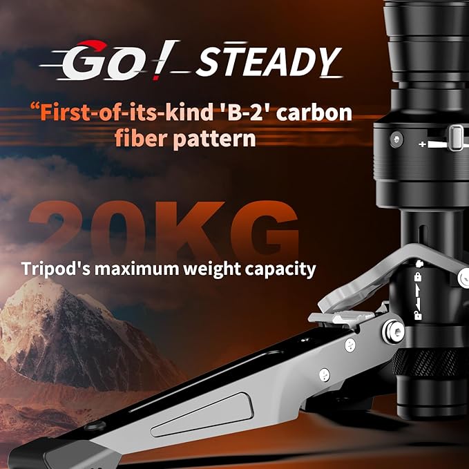 COMAN M1V5 Camera Monopod, One-Click Lifting Monopod with Feet, 67'' Lightweight monopod with V5 Fluid Head Quick Release Plate for Camera, DSLR, Camcorder (M1V5)