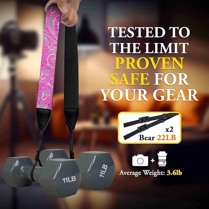 Art Tribute Camera Strap for All DSLR and Mirrorless Cameras. Add Your Name Or Initials Make It a Personalized Gift