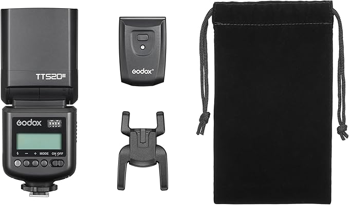 Godox TT520III Universal Bounce Flash Kit with Diffuser for Canon, Nikon, Sony, Fuji, Olympus Single-Contact Hot Shoe Cameras, 433MHz Wireless Speedlite, GN33, 400 Flashes, S1/S2 Optical Slave Modes