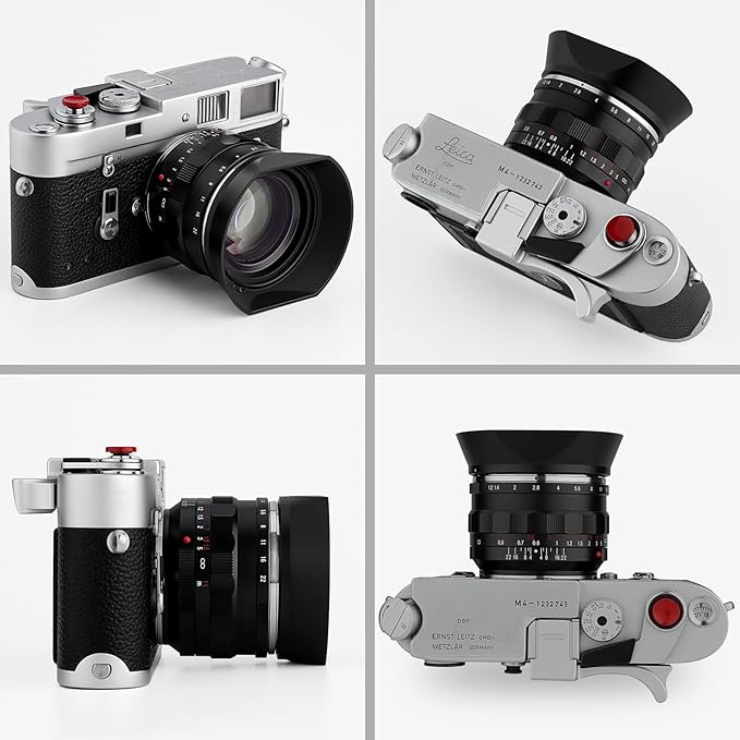 Haoge Bayonet Metal Square Lens Hood for Voigtlander Nokton Aspherical ASPH 40mm f/1.2 VM,35mm f1.2 VM, 50mm f1.2 VM Leica M-Mount Lens Replaces LH-8 Shade Black LH-VM35MB