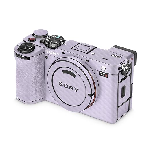 Carbon Fiber Camera Skin Compatible with Sony Alpha 7CR Camera (2023) - Solid Lilac - Premium 3M Vinyl Protective Wrap Decal Cover - Easy to Apply | Crafted in The USA by MightySkins