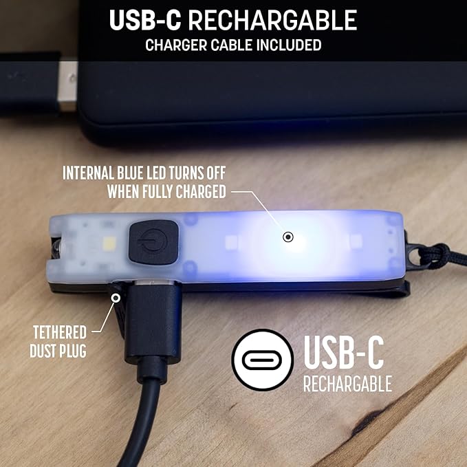 Keyport Pocket Flare 2.0 Mini Flashlight - Premium Ultra-Bright Rechargeable EDC Keychain Flashlight with Pocket Clip - Compact Slim Flat LED Light for Everyday Carry - Ideal Purse Light - Modular