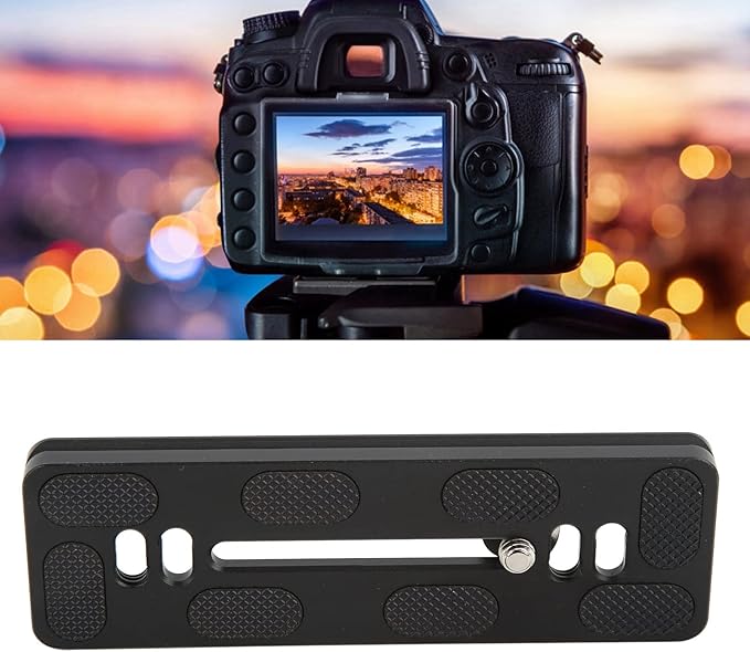 Quick Release Plate with 1/4 Inch Screw and D Ring, Arca Swiss Standard QR Plate for Camera Tripod Ball Head, Aluminum Alloy with Anti - Slip Rubber Pads (120mm)