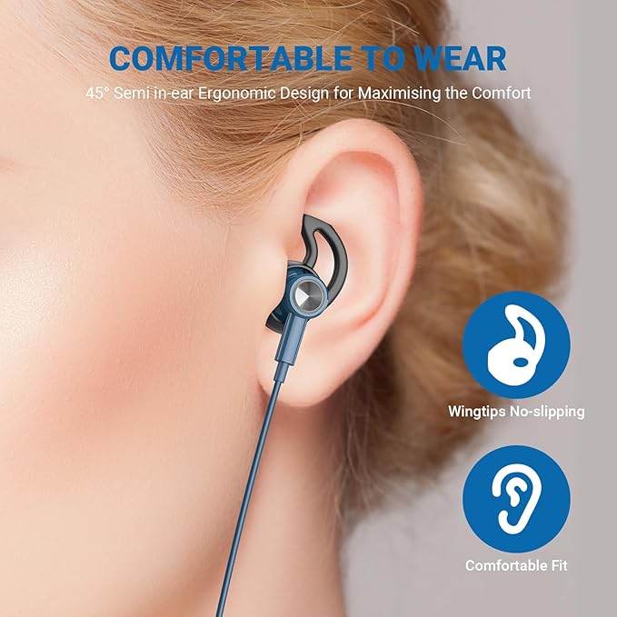 USB C Headphones for Samsung S26 S25 Ultra S24+ 23, Type C Earphones with Microphone Magnet HiFi Stereo Wired Earbuds for iPhone 17 Air 16 Pro Max 15/Galaxy A53 S21 S20 FE Flip 7 6 Fold/Pixel 10, Blue