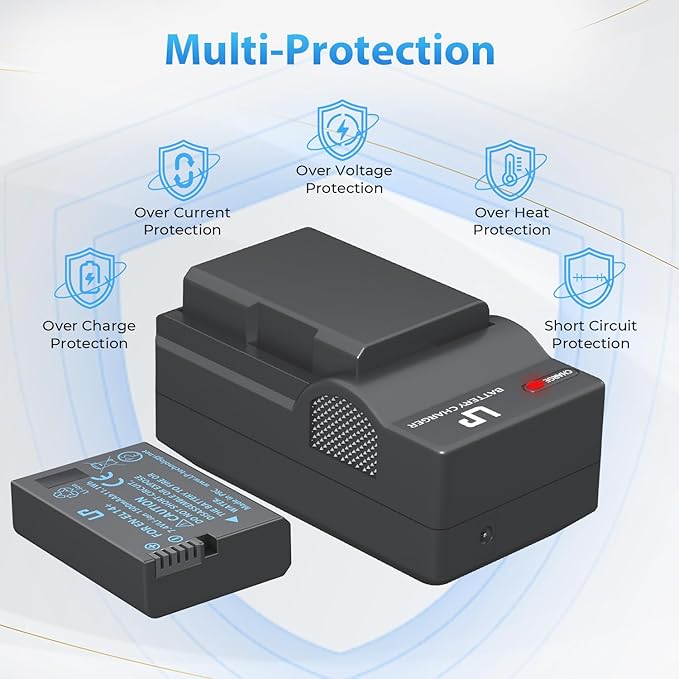 LP EN-EL14 EN EL14a Battery Charger Pack, 2-Pack Battery 1500mAh Compatible with Nikon D3500, D5600, D3300, D5100, D5500, D3100, D3200, D5200, D5300, D3400, DF, P7000, P7100, P7700, P7800 & More